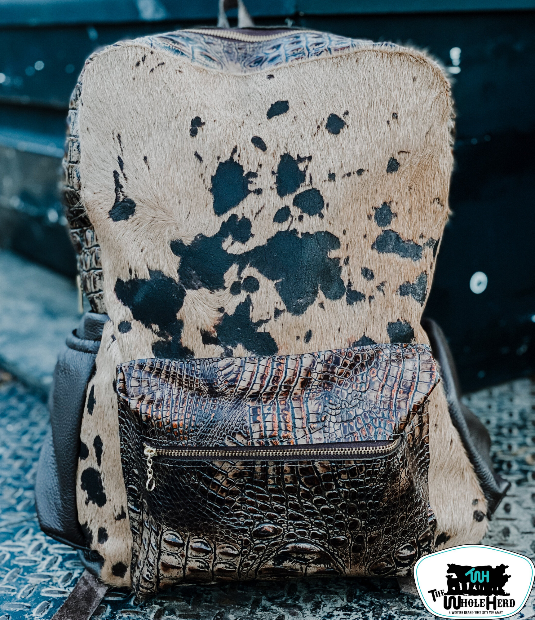 Cowhide diaper sales bag backpack